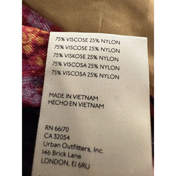 Free People Velvet Paisley Tunic Dress L Pink & Black - Picture 6 of 7